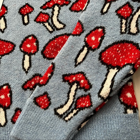 🆕 {Zara} Jacquard Knit Sweater - Mushrooms - Picture 9 of 10